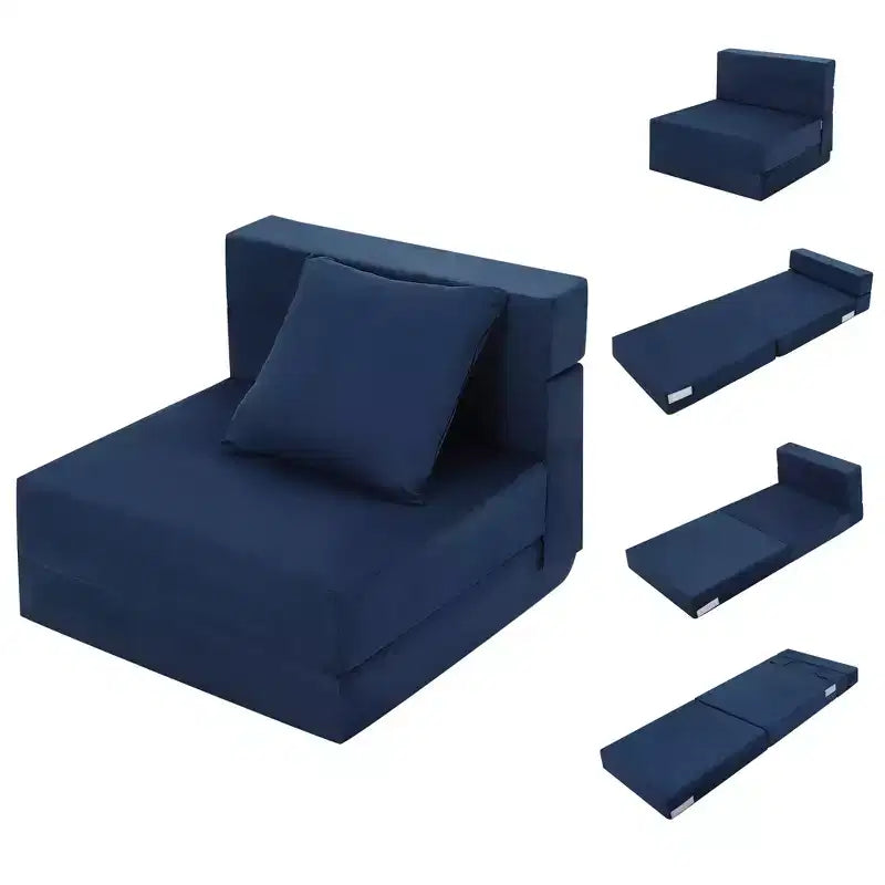 Sofa, Folding Sofa Bed, Foldable Couch Bed with Pillow, Convertible Sleeper Chair Folding Sofa Mattress, Futon Floor Couch for Living Room/Bedroom