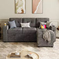 Sleeper Sofa, 84 Inch Sofa Bed with 2 Charging Ports, L Shaped Couch with 2 Storage Armrest and 2 Cup Holders, 2 Charging Ports
