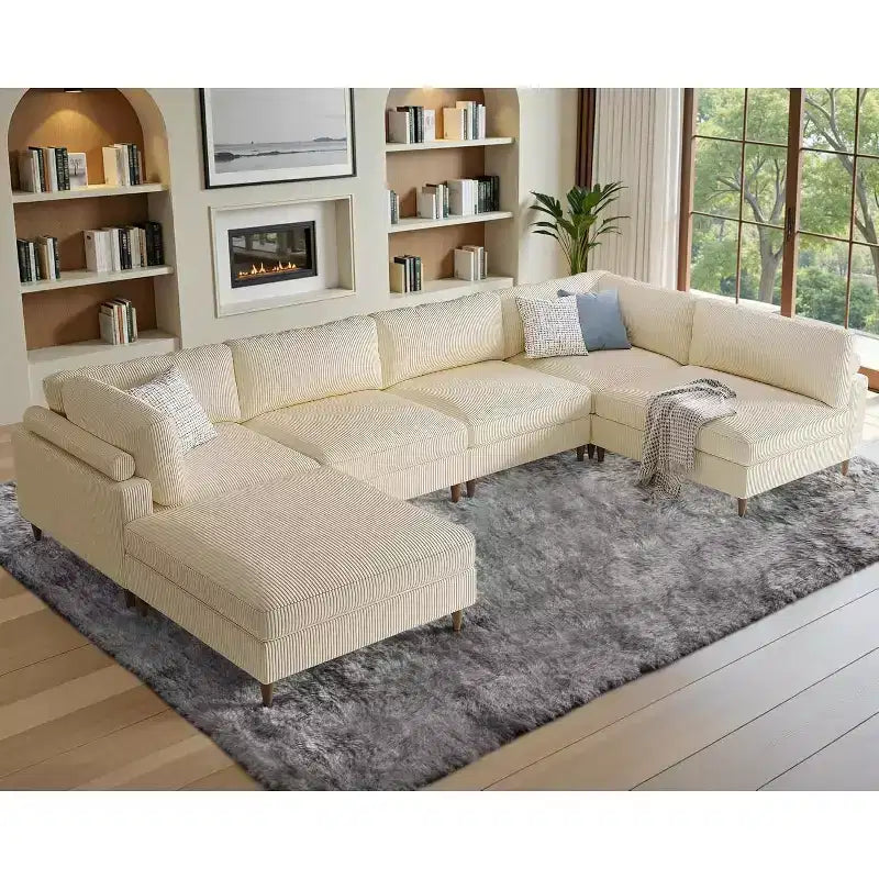 AMERLIFE Modular Sectional Sofa with 44 Extra Deep Seat, Oversized 6-Seater Couch