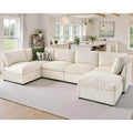 AMERLIFE Oversized Modular Sectional Sofa with 32 Deep Seat, 6-Piece Convertible U/L/S Couch