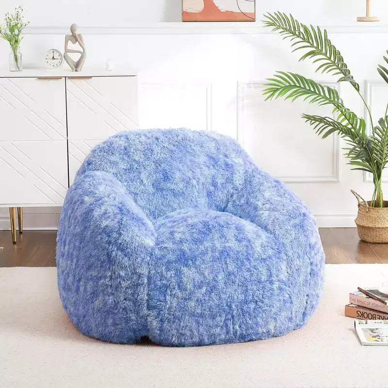 Bean Bag Chairs for Adults, Faux Fur Bean Bag Chair with Filler, Soft Plush Living Room Beanbag Chair Armrest Bean Bag Couch for Reading