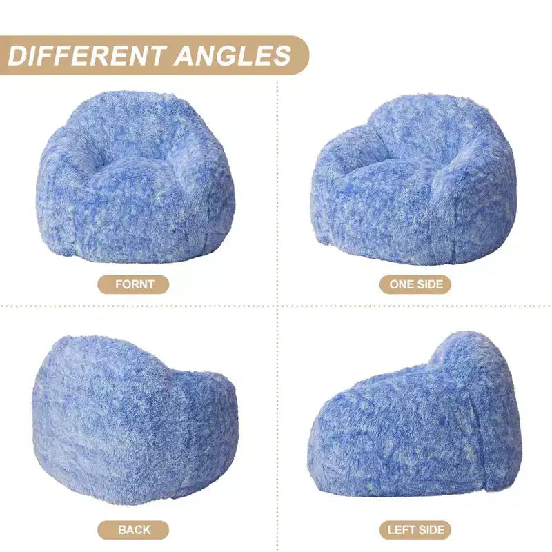 Bean Bag Chairs for Adults, Faux Fur Bean Bag Chair with Filler, Soft Plush Living Room Beanbag Chair Armrest Bean Bag Couch for Reading
