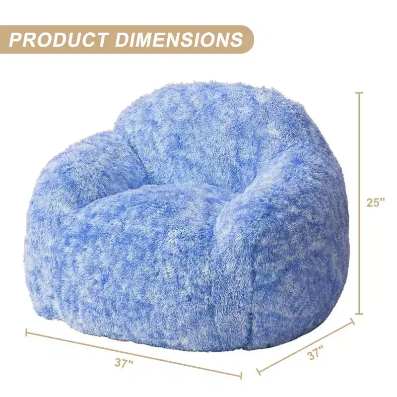 Bean Bag Chairs for Adults, Faux Fur Bean Bag Chair with Filler, Soft Plush Living Room Beanbag Chair Armrest Bean Bag Couch for Reading
