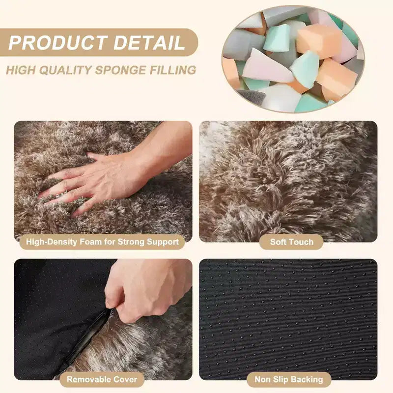 Bean Bag Chairs for Adults, Faux Fur Bean Bag Chair with Filler, Soft Plush Living Room Beanbag Chair Armrest Bean Bag Couch for Reading