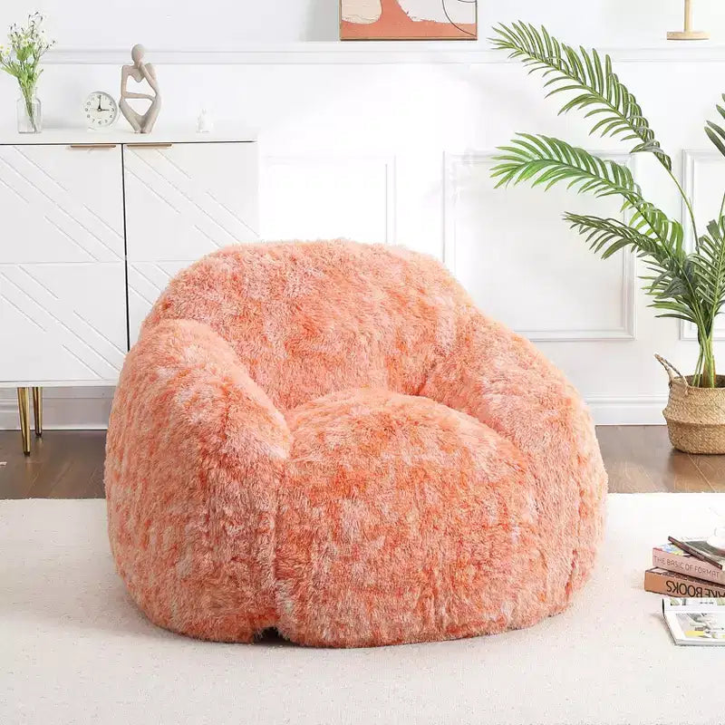 Bean Bag Chairs for Adults, Faux Fur Bean Bag Chair with Filler, Soft Plush Living Room Beanbag Chair Armrest Bean Bag Couch for Reading