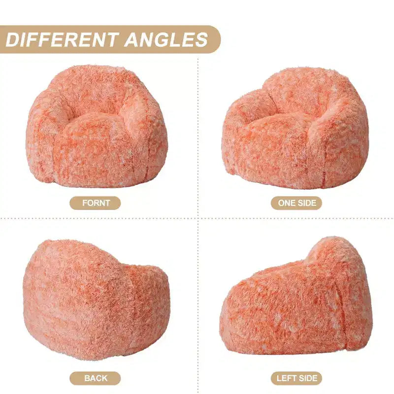 Bean Bag Chairs for Adults, Faux Fur Bean Bag Chair with Filler, Soft Plush Living Room Beanbag Chair Armrest Bean Bag Couch for Reading
