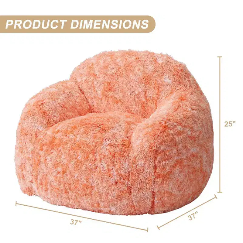 Bean Bag Chairs for Adults, Faux Fur Bean Bag Chair with Filler, Soft Plush Living Room Beanbag Chair Armrest Bean Bag Couch for Reading
