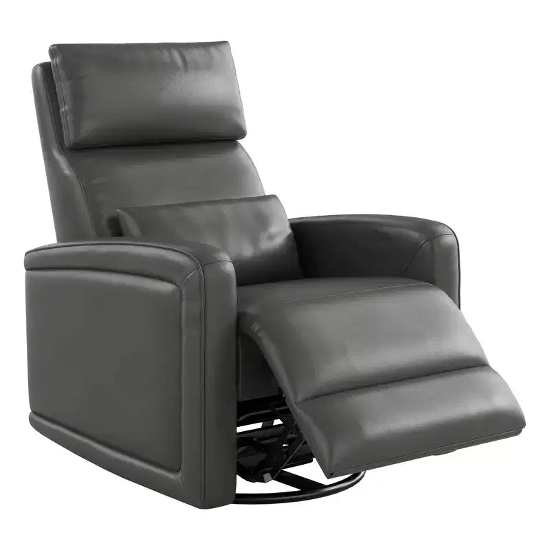 Manual Reclinder, 360 Swivel Sofa Rocker, Faux Leather Single Sofa, Modern Wingback Recliner, with Ergonomic Backrest, for Living Room
