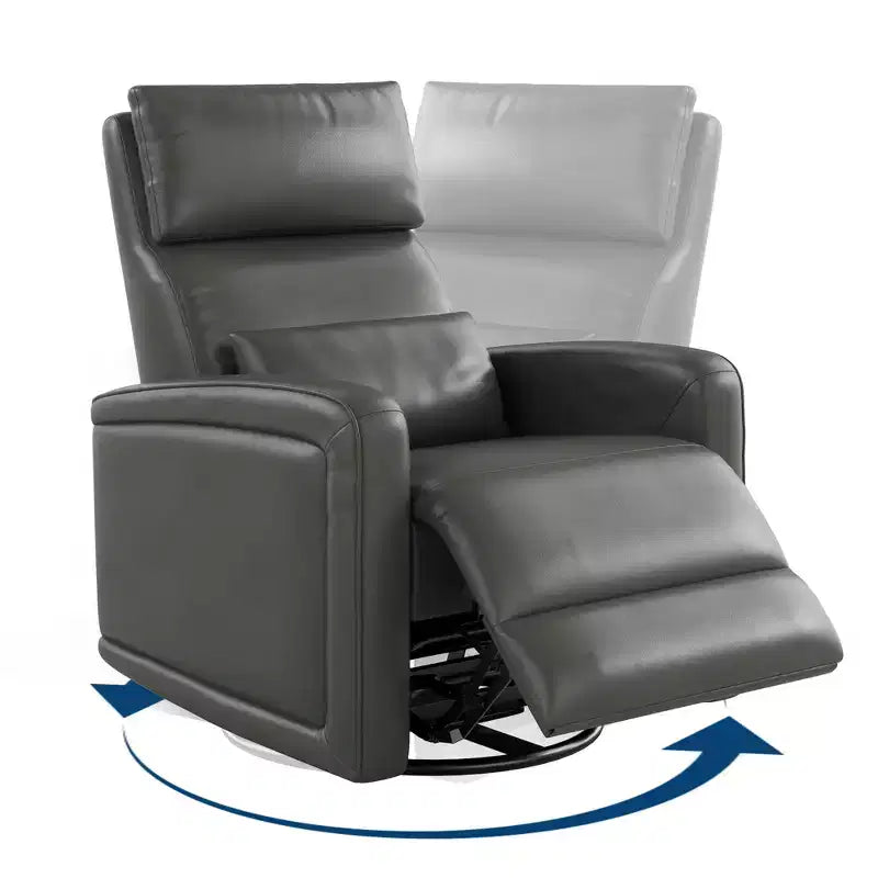 Manual Reclinder, 360 Swivel Sofa Rocker, Faux Leather Single Sofa, Modern Wingback Recliner, with Ergonomic Backrest, for Living Room