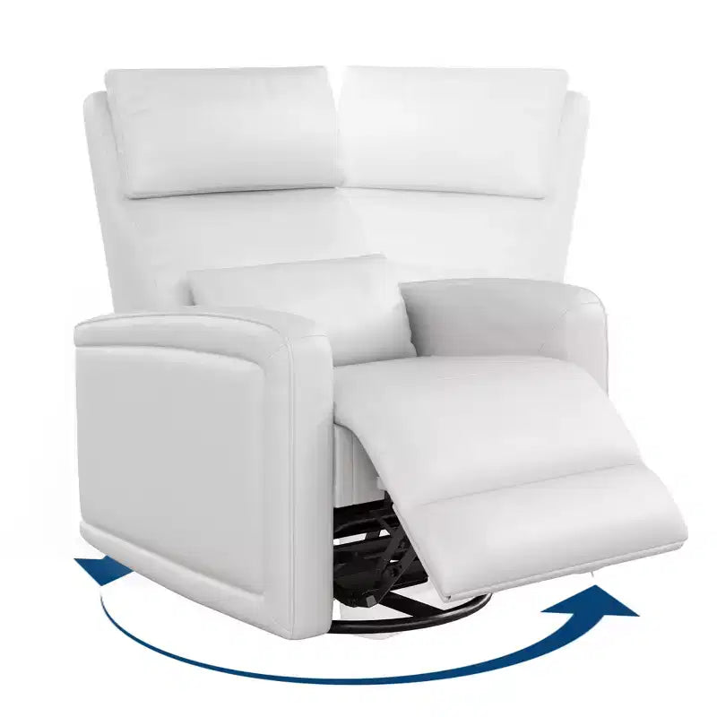 Manual Reclinder, 360 Swivel Sofa Rocker, Faux Leather Single Sofa, Modern Wingback Recliner, with Ergonomic Backrest, for Living Room