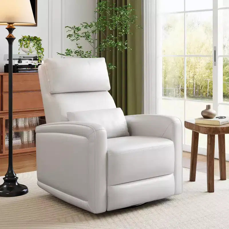 Manual Reclinder, 360 Swivel Sofa Rocker, Faux Leather Single Sofa, Modern Wingback Recliner, with Ergonomic Backrest, for Living Room