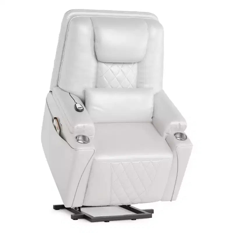 Lift Recliner Chair Sofa, PU Leather Reclining, 3 Adjustable Positions, Side Storage Pockets and Cup Holders, Power Lift Chair, for Living Room