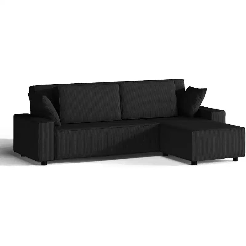 96 Inches Stripe Corduroy Sectional Sofa, Modern L Shaped Oversized Sectional Sofa, for Living Room, Apartment, Studio