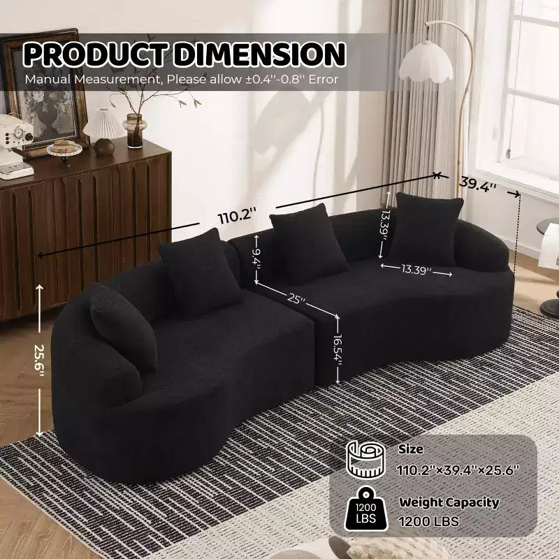 Whisen 110 Modular Sectional Sofa with Full Compression