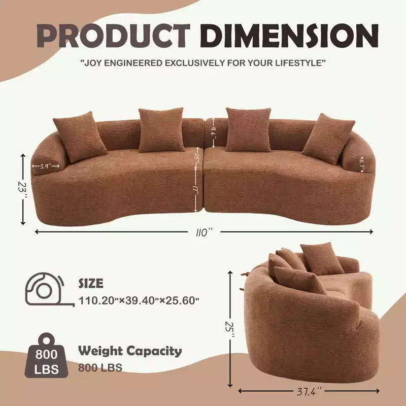 Whisen 110 Modular Sectional Sofa with Full Compression