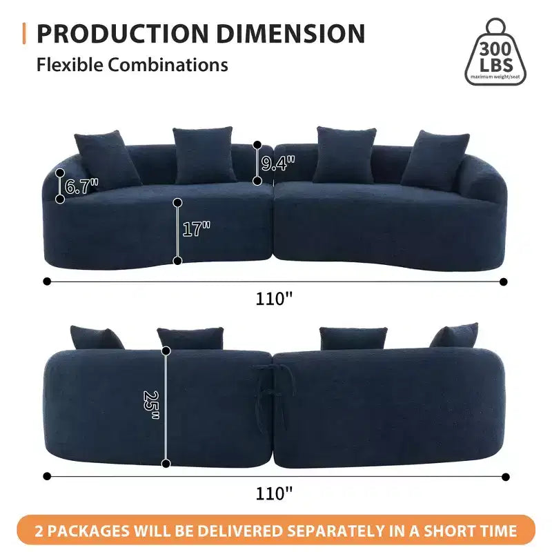 Whisen 110 Modular Sectional Sofa with Full Compression
