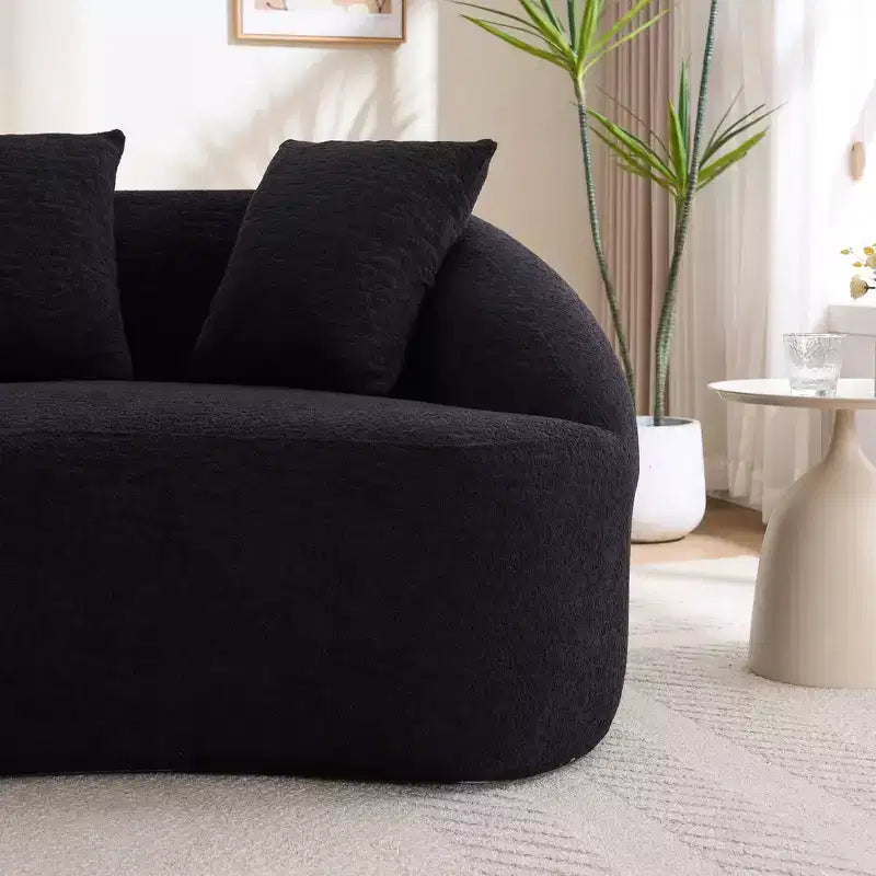 Whisen L-Shaped Sponge Sectional Sofa Set Compressed Couch No Assembly Required Sofa in a Box, Boxed Sofa with Curved Chaise