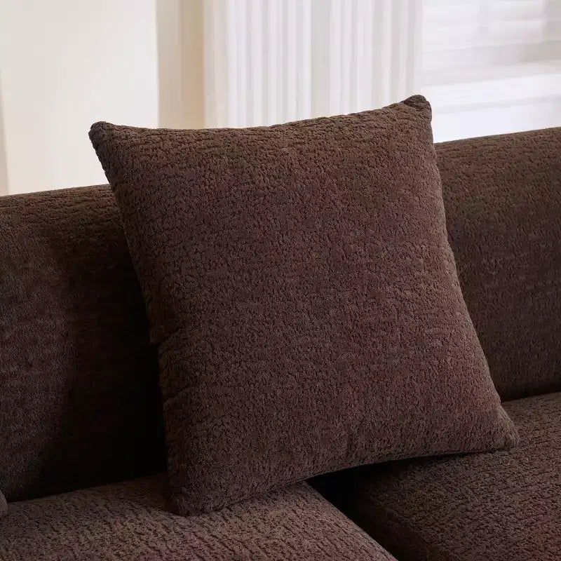 Whisen L-Shaped Sponge Sectional Sofa Set Compressed Couch No Assembly Required Sofa in a Box, Boxed Sofa with Curved Chaise