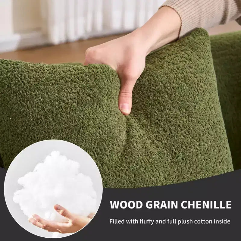 Whisen L-Shaped Sponge Sectional Sofa Set Compressed Couch No Assembly Required Sofa in a Box, Boxed Sofa with Curved Chaise