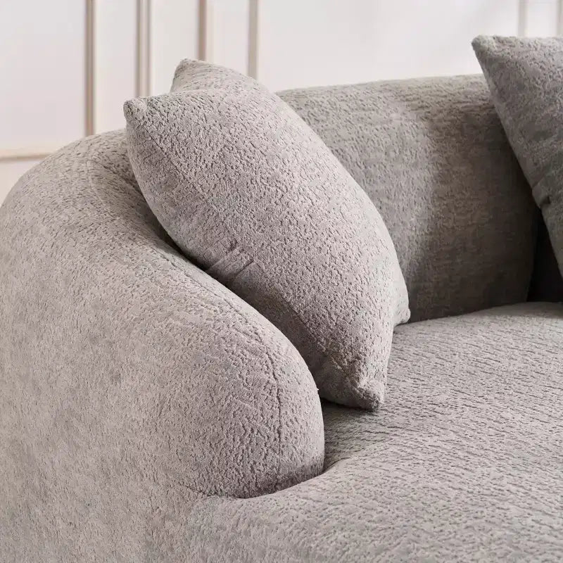 Whisen L-Shaped Sponge Sectional Sofa Set Compressed Couch No Assembly Required Sofa in a Box, Boxed Sofa with Curved Chaise
