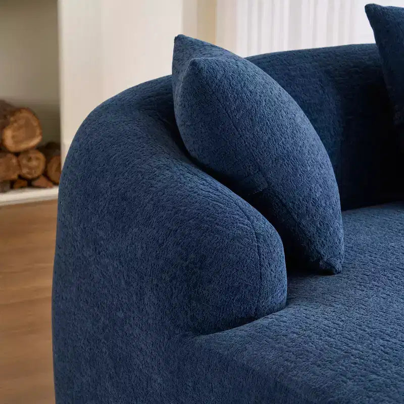 Whisen L-Shaped Sponge Sectional Sofa Set Compressed Couch No Assembly Required Sofa in a Box, Boxed Sofa with Curved Chaise