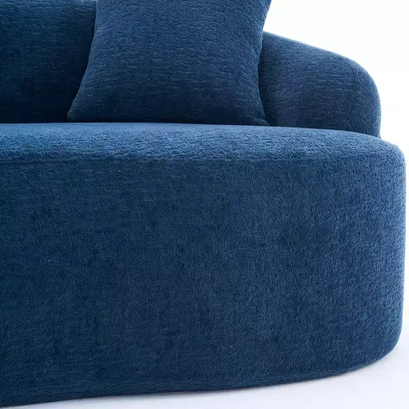 Whisen L-Shaped Sponge Sectional Sofa Set Compressed Couch No Assembly Required Sofa in a Box, Boxed Sofa with Curved Chaise