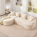 Whisen L-Shaped Sponge Sectional Sofa Set Compressed Couch No Assembly Required Sofa in a Box, Boxed Sofa with Curved Chaise