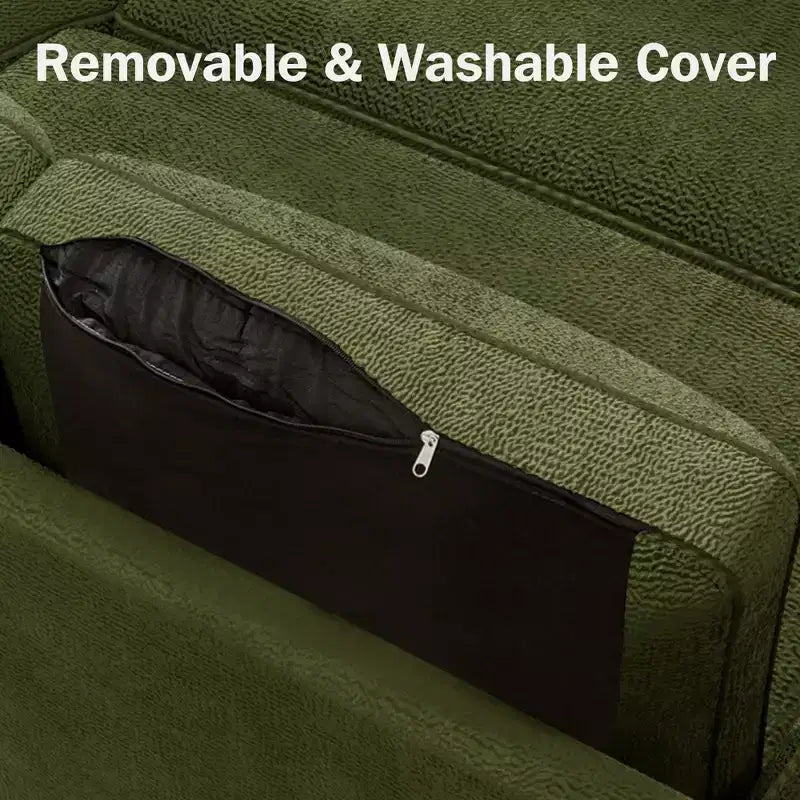 Dyonery 2 in 1 Pull Out Couch with Reversible Storage Chaise for Room 81Sectional L-Shaped Couch Sofa Sleeper with Side Pockets