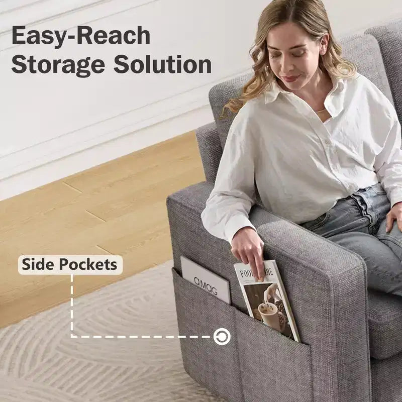 Dyonery 2 in 1 Pull Out Couch with Reversible Storage Chaise for Room 81Sectional L-Shaped Couch Sofa Sleeper with Side Pockets