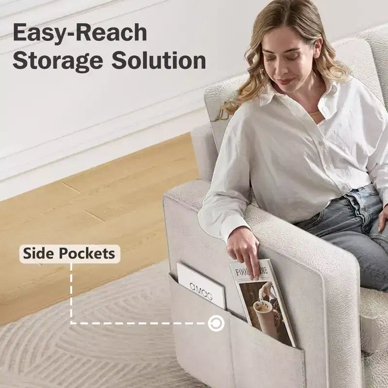 Dyonery 2 in 1 Pull Out Couch with Reversible Storage Chaise for Room 81Sectional L-Shaped Couch Sofa Sleeper with Side Pockets