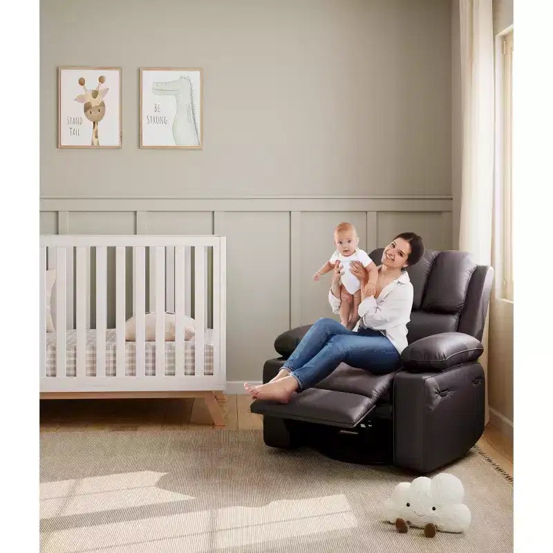 Oversized Recliner Chairs with Heat and Massage - Swivel Lazy Recliner Chair for Adults- Manual Chair with Cup Holder, Bedrooms and Nurseries