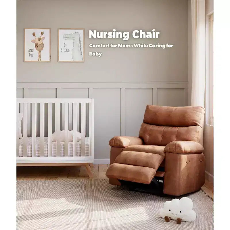 Oversized Wide Recliner Chair - Faux PU Leather Large Manual Recliner for Adults, Exceptional Comfort Lazy Chair