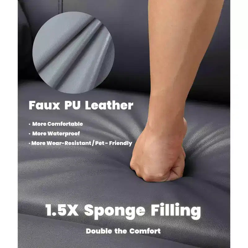 Oversized Wide Recliner Chair - Faux PU Leather Large Manual Recliner for Adults, Exceptional Comfort Lazy Chair