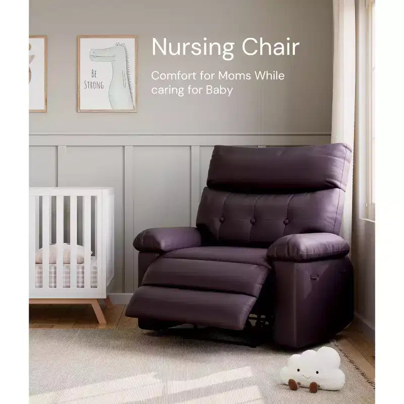 Oversized Recliner Chair - Faux PU Leather Large Manual Recliner for Adults, Exceptional Comfort Lazy Chair