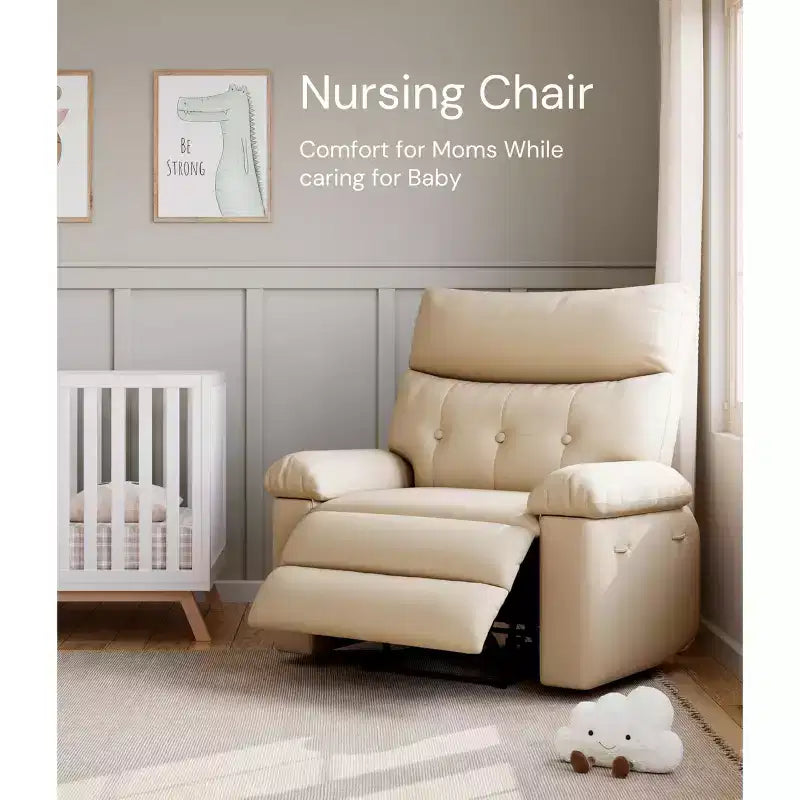 Oversized Recliner Chair - Faux PU Leather Large Manual Recliner for Adults, Exceptional Comfort Lazy Chair
