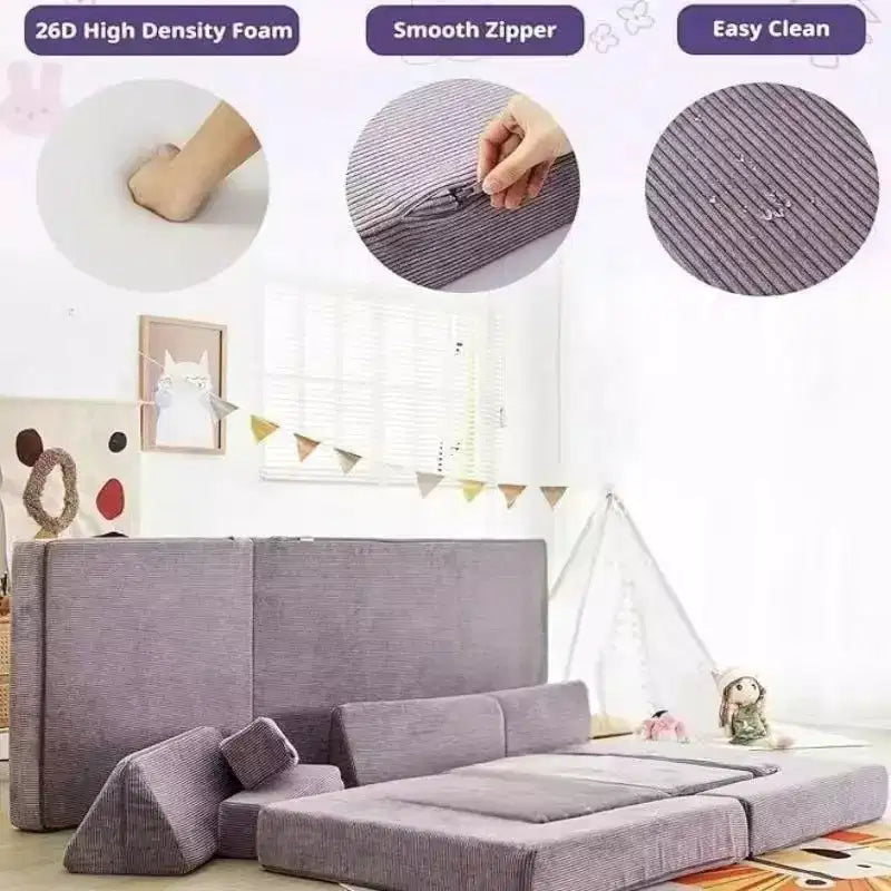 Dyonery modular combination sofa, DIY creative modular game sofa, convertible foam game pad creative game room floor furniture, purple