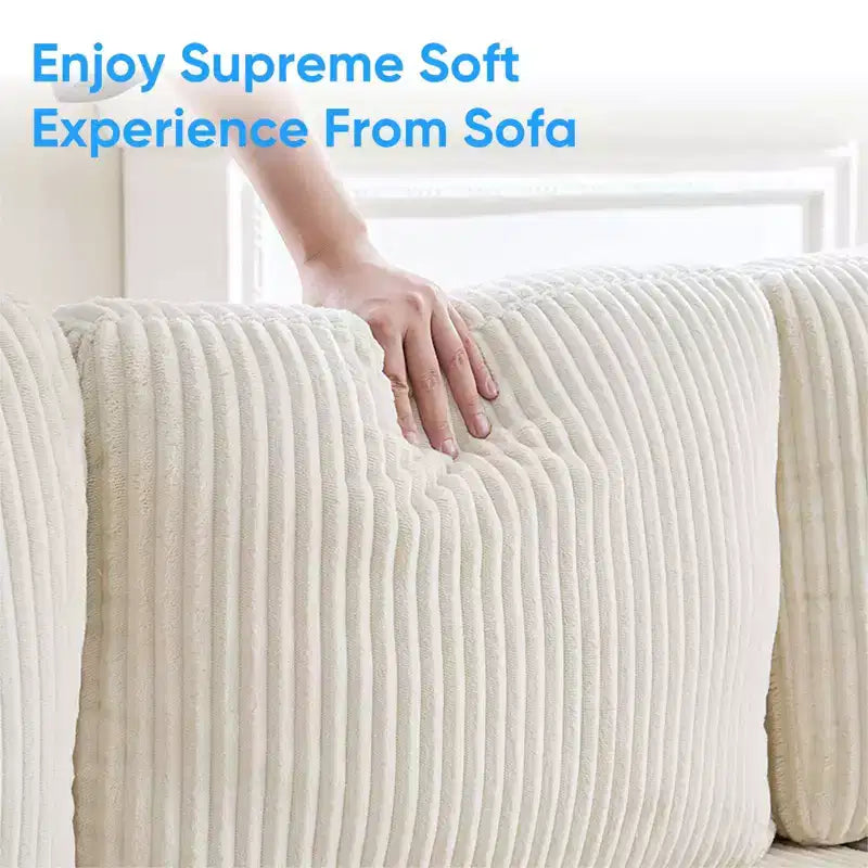 Mjkone 110 U-Shaped Sectional Sofa Couches with Double Chaises and Sleepable Armrests,Corduroy Upholstered 4-Seater Sofa