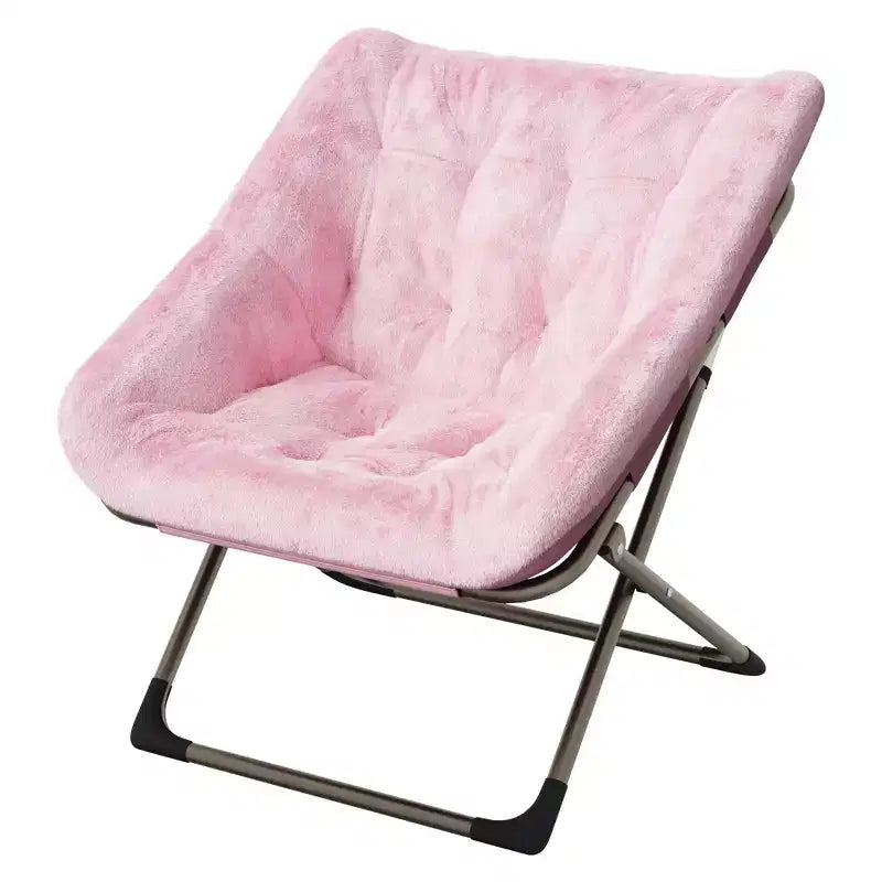 Sillas platillo plegables para adultos, capacidad de 300 lb, cómodas sillas tipo puf de piel sintética con estructura de metal, no requiere montaje para dormitorios, apartamentos