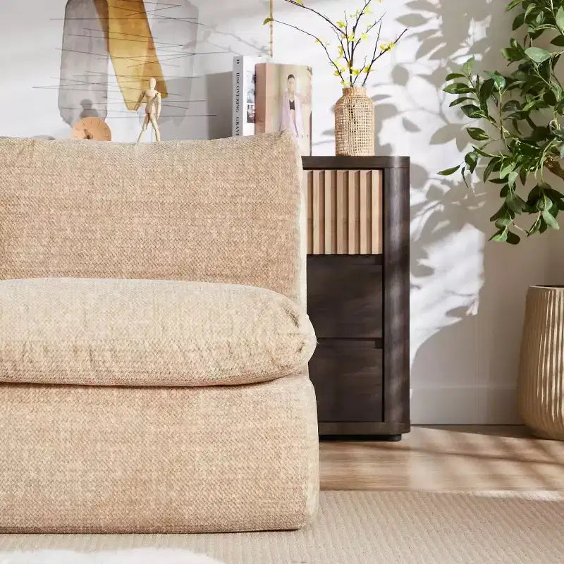 Whisen Corduroy Floor Compression Sofa & Sofa Chair, Ultimate Comfort for Lounging & Gaming