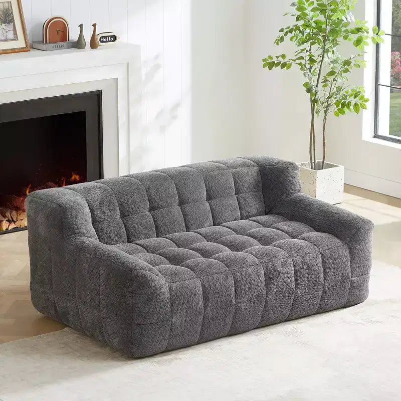Whisen Lychee Velvet Floor Compression Sofa & Sofa Chair