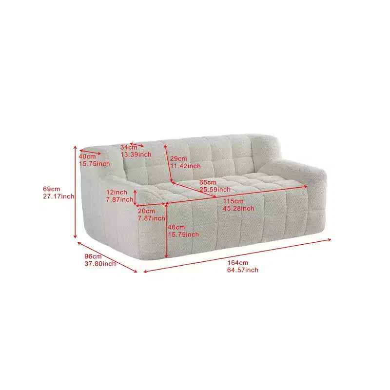 Whisen Lychee Velvet Floor Compression Sofa & Sofa Chair