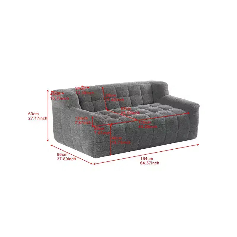 Whisen Lychee Velvet Floor Compression Sofa & Sofa Chair
