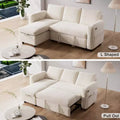 Dyonery L-Shaped Couch Sectional Sleeper Sofa with Reclining Backrest 81 Sleeper Sofa with Pull Out Bed,Reversible Storage Sofa,Tool-Free Assembly