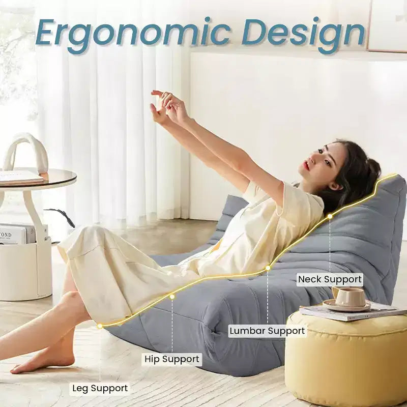 EROMMY Bean Bag Chair Togo Sofa, 28D Memory Foam, Easy Cleaning and Portable, Premium Faux Leather, Lightweight Floor Couch for Living Room, Bedroom