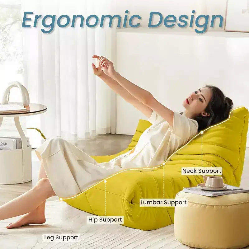 EROMMY Bean Bag Chair Togo Sofa, 28D Memory Foam, Easy Cleaning and Portable, Premium Faux Leather, Lightweight Floor Couch for Living Room, Bedroom