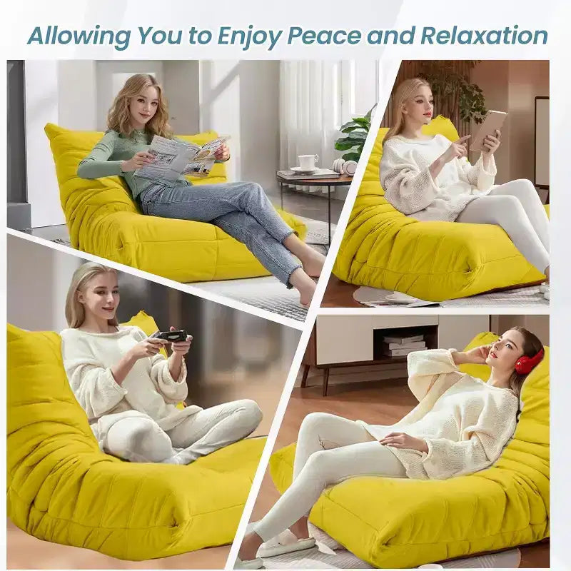 EROMMY Bean Bag Chair Togo Sofa, 28D Memory Foam, Easy Cleaning and Portable, Premium Faux Leather, Lightweight Floor Couch for Living Room, Bedroom