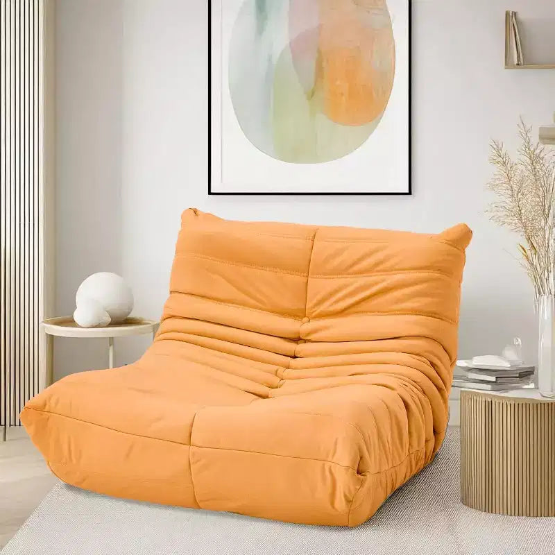 Sillón puf EROMMY Togo, espuma viscoelástica 28D, fácil limpieza y portátil, piel sintética de primera calidad, sofá ligero de suelo para sala de estar, dormitorio