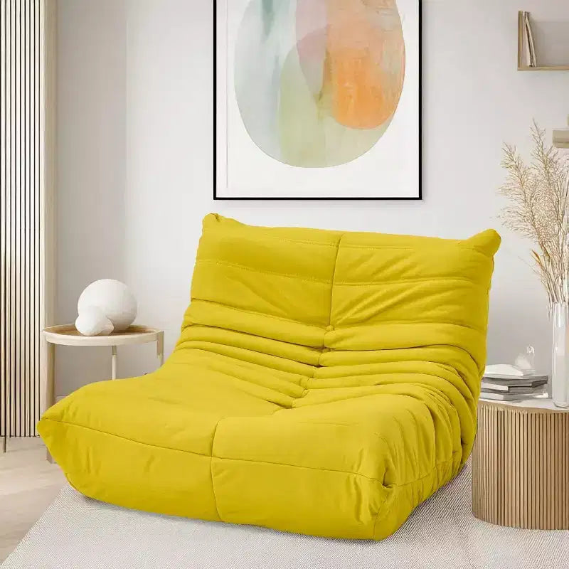 Sillón puf EROMMY Togo, espuma viscoelástica 28D, fácil limpieza y portátil, piel sintética de primera calidad, sofá ligero de suelo para sala de estar, dormitorio