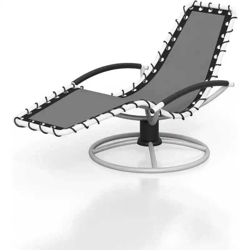 Patio Chaise Lounge - 360Rotating Basic, Tanning Chairs with Arm for All Weather, Poolside, Balcony,Backyard