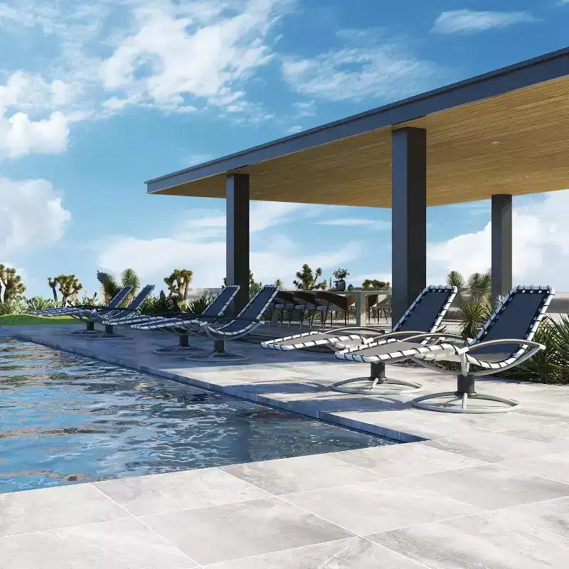 Patio Chaise Lounge - 360Rotating Basic, Tanning Chairs with Arm for All Weather, Poolside, Balcony,Backyard